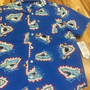 Cat & Jack Blue Shark Print boy’s Shirt
